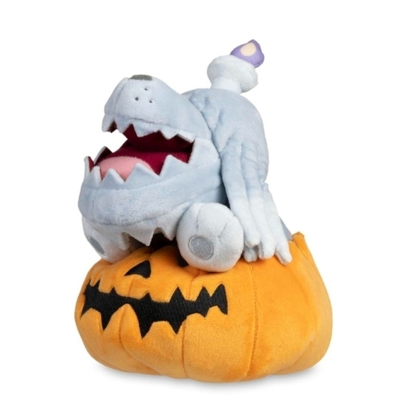 Pokemon Greavard Wearing Houndstone Pumpkin Plush Paldea Spooky Halloween 2023 - Picture 9 of 9